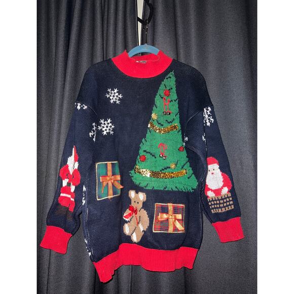 Ugly Christmas Sweater Xmas Size Medium Vintage - Picture 1 of 4